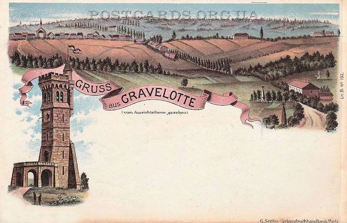 Gruss aus Gravelotte — открытка конца позапрошлого века с общим видом Gravelotte