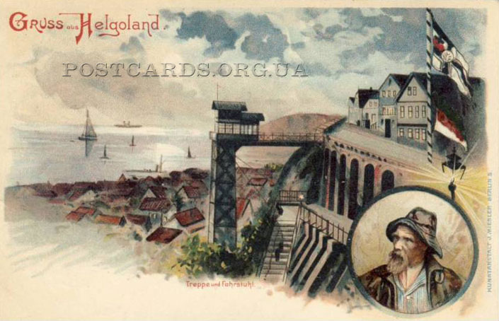 Gruss aus Helgoland — открытка начала прошлого века с видом острова Гельголанд