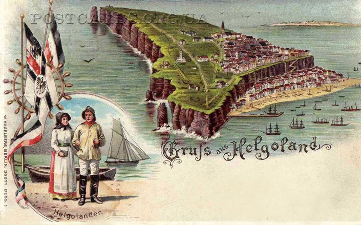 Gruss aus Helgoland — старая открытка острова Хельголанд