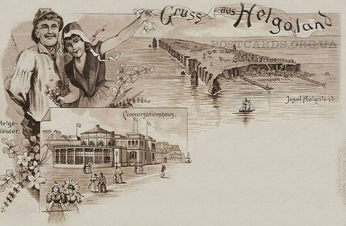 Открытка Helgoland 1895 года — Conversationshaus