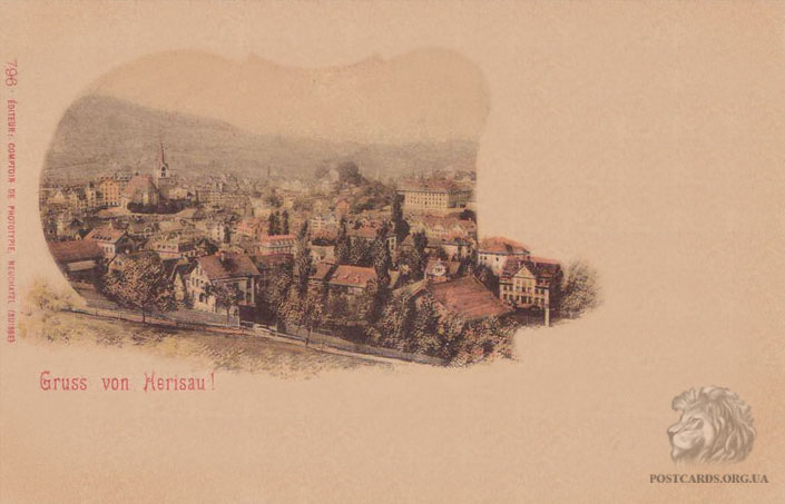 Gruss Von Herisau — открытка 1899 года