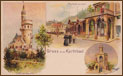 Старая открытка литография Карловы Вары