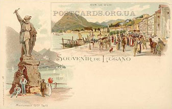 Souvenir de Lugano — Tell-Denkmal — 1900 года