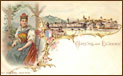 Старая открытка с женским костюмом города Luzern