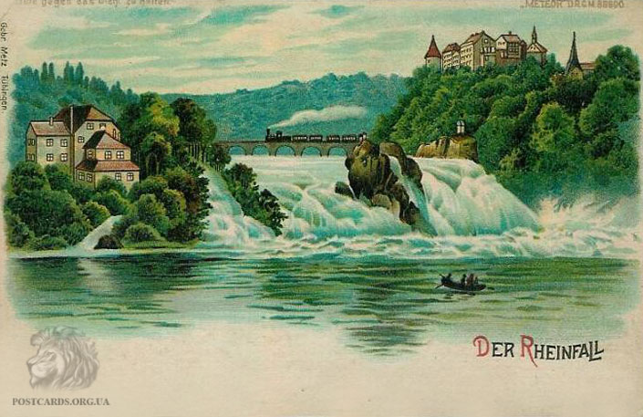 Der Rheinfall — открытка Rheinfall 1901 года