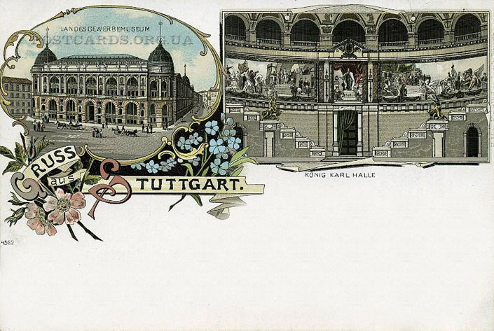 Открытка Gruss aus Stuttgart 1902 года