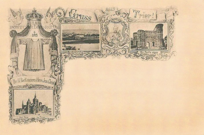 Gruss aus Trier — открытка 1892 года с видом города Трир — Die Porta nigra