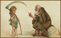 Олицетворение богов Baby New Year и Father Time в филокартии