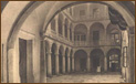 Вид итальянского дворика во Львове. Открытка начала века