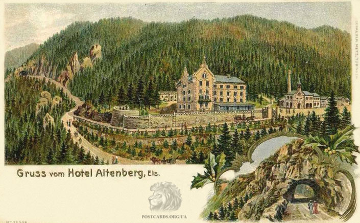 Gruss vom Hotel Altenberg — рекламная открытка 1902 года — привет из отеля Altenberg