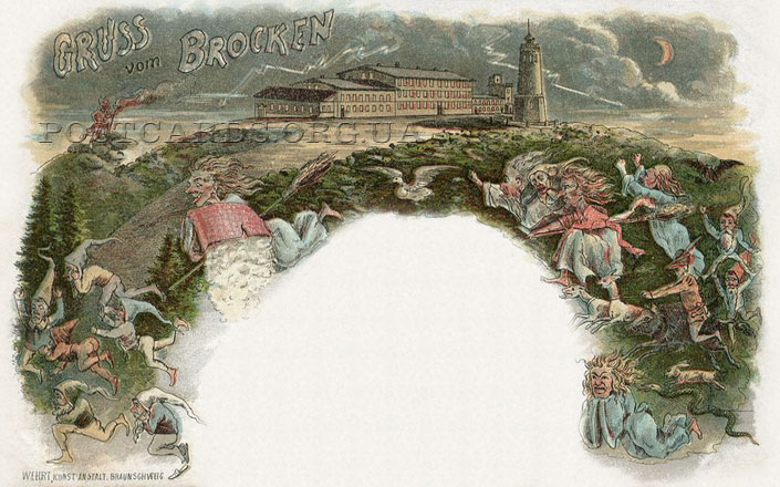 Gruss vom Brocken — открытка с видом Brocken-Hotel