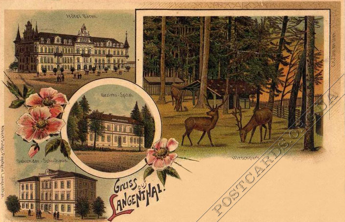 Gruss aus Langenthal — открытка 1900 года с видами города Langenthal