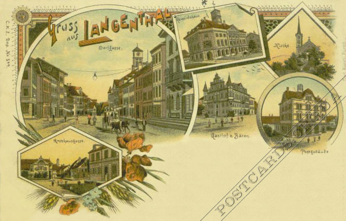 открытка Langenthal 1902 года