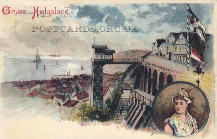 Gruss aus Helgoland — открытка 1902 года с видом острова Гельголанд