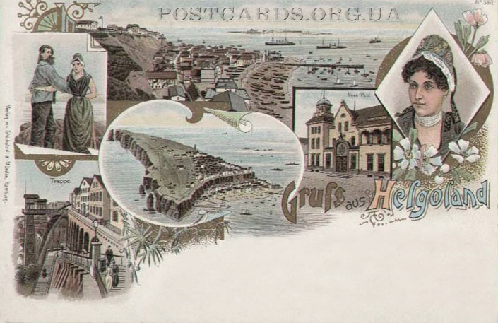 Открытка Helgoland 1896 года