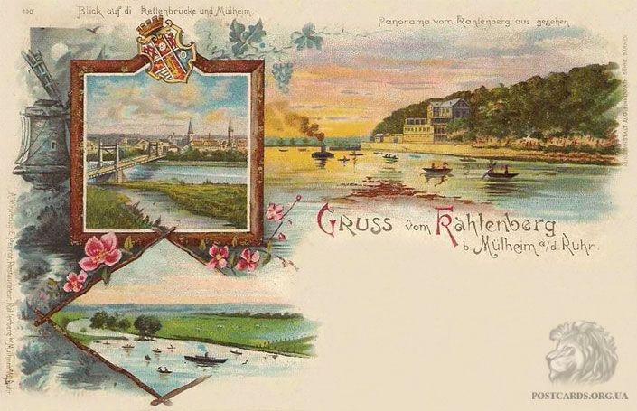 Gruss vom Kahlenberg. Открытка с видом Kahlenberg 1900 года. Panorama vom Kahlenberg aus geseher