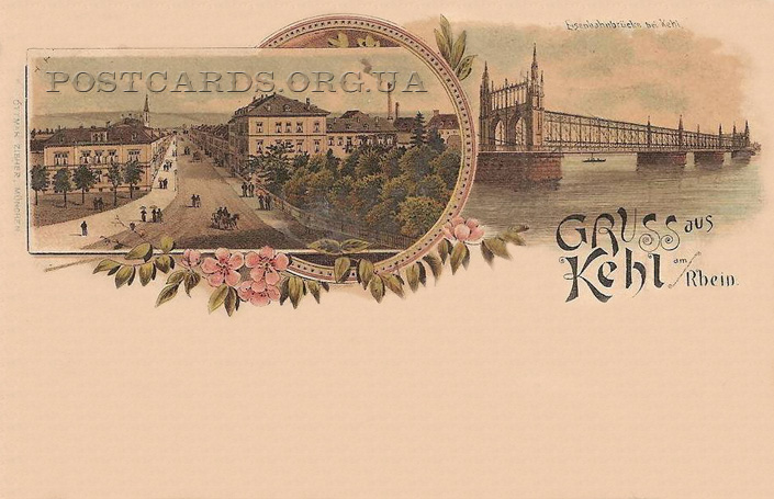 Gruss aus Kehl — открытка с видом города Кель