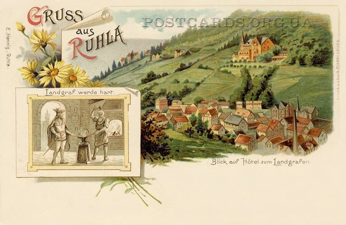 Gruss aus Ruhla — открытка города Рула 1898 года