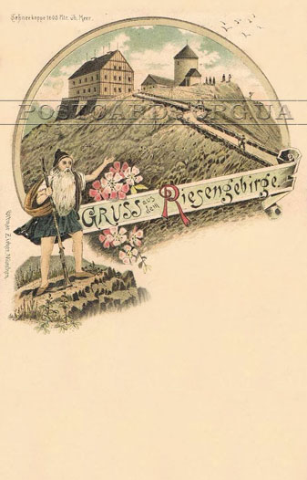 Gruss aus dem Riesengebirge — открытка самой высокой горы Чешской Республики 1897