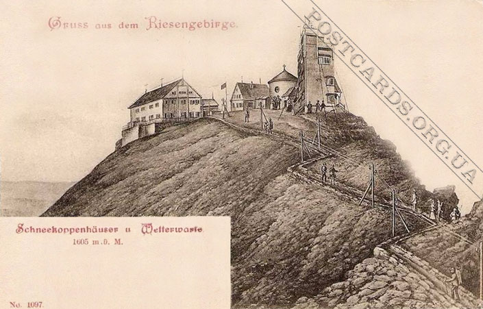 открытка-фотография горы Riesengebirge 1902 года