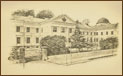 Открытка с видом здания общества Ossolineum начала XX века